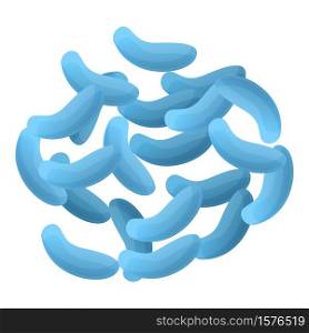 Blue probiotics icon. Cartoon of blue probiotics vector icon for web design isolated on white background. Blue probiotics icon, cartoon style