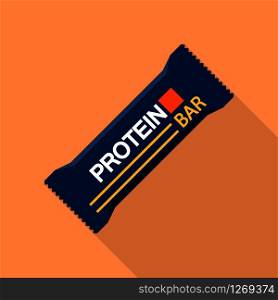 Blue protein bar icon. Flat illustration of blue protein bar vector icon for web design. Blue protein bar icon, flat style