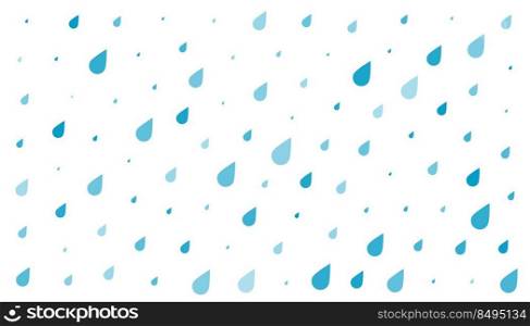 blue rain drops on white background