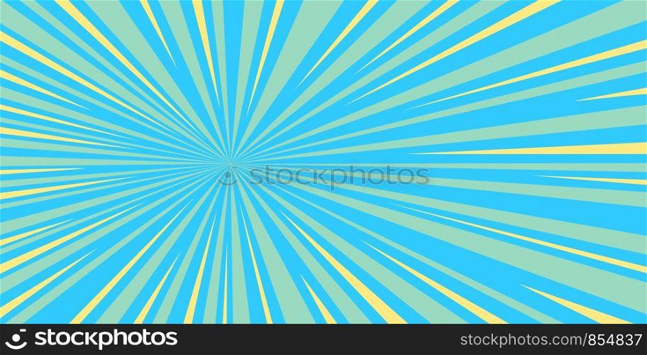 blue rays pop art background retro vector stock illustration drawing. blue rays pop art background