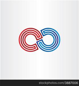 blue red infinity symbol icon design