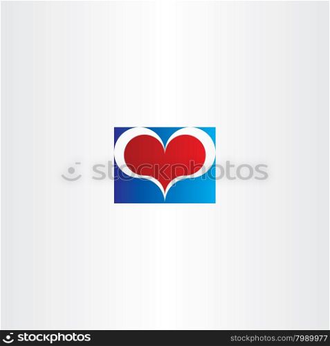 blue red love heart sign vector design element card