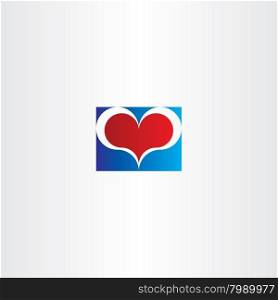 blue red love heart sign vector design element card