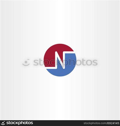 blue red n letter circle logo symbol design