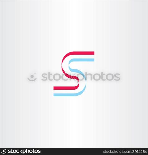 blue red stylized icon letter s logo design