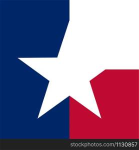 blue-red-white conceptual flag of the state of a lone star - Texas