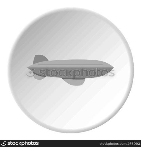 Blue retro dirigible icon in flat circle isolated on white vector illustration for web. Blue retro dirigible icon circle