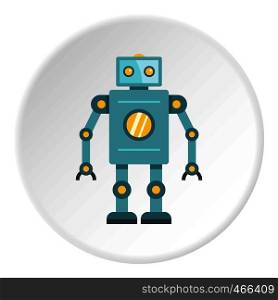 Blue retro robot icon in flat circle isolated on white background vector illustration for web. Blue retro robot icon circle