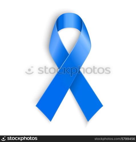 Blue ribbon. Peace, dysautonomia and other awareness symbol. Vector illustration