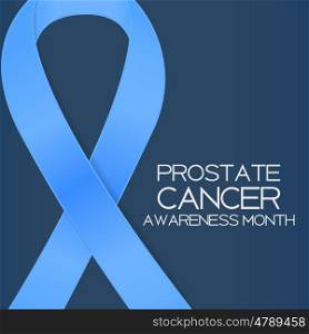 Blue Ribbon Symbol of World Prostate Cancer Awareness Day Concept. Men Healthcare Concept. Vector Illustration EPS10. Blue Ribbon Symbol of World Prostate Cancer Awareness Day Conce