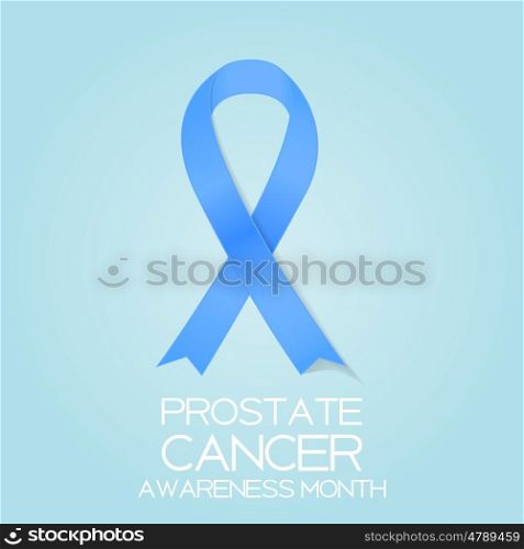 Blue Ribbon Symbol of World Prostate Cancer Awareness Day Concept. Men Healthcare Concept. Vector Illustration EPS10. Blue Ribbon Symbol of World Prostate Cancer Awareness Day Conce
