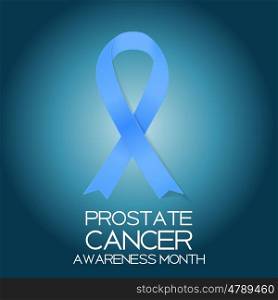 Blue Ribbon Symbol of World Prostate Cancer Awareness Day Concept. Men Healthcare. Vector Illustration EPS10. Blue Ribbon Symbol of World Prostate Cancer Awareness Day Concept. Men Healthcare. Vector Illustration