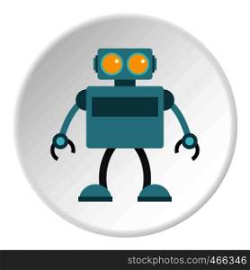 Blue robot icon in flat circle isolated on white background vector illustration for web. Blue robot icon circle