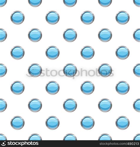 Blue round button pattern seamless repeat in cartoon style vector illustration. Blue round button pattern