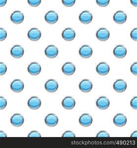 Blue round button pattern seamless repeat in cartoon style vector illustration. Blue round button pattern