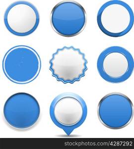 Blue Round Buttons