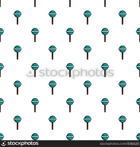 Blue round lollipop pattern seamless repeat in cartoon style vector illustration. Blue round lollipop pattern