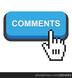 Blue rounded comment button on white background. Rounded comment button on white background.