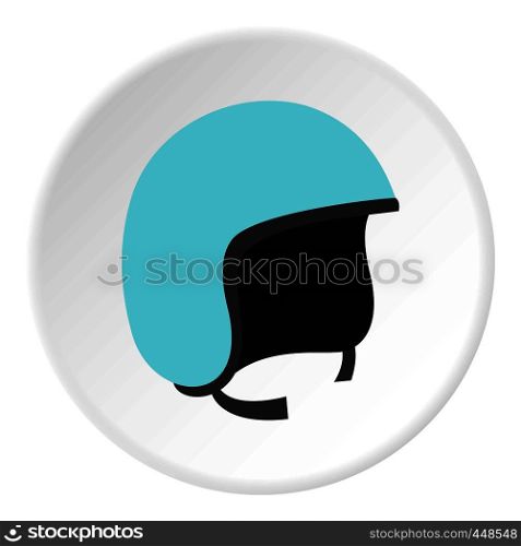 Blue safety helmet icon in flat circle isolated vector illustration for web. Blue safety helmet icon circle