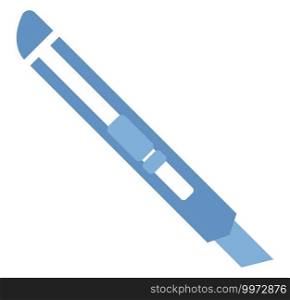 Blue scalpel, illustration, vector on white background.