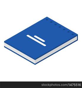 Blue school book icon. Isometric of blue school book vector icon for web design isolated on white background. Blue school book icon, isometric style