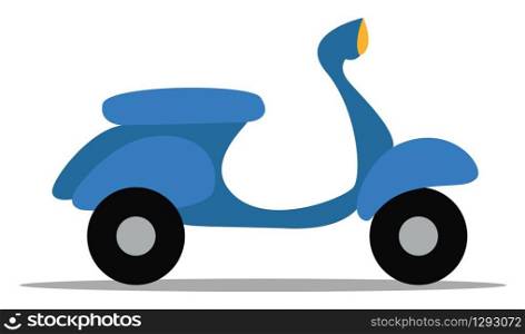 Blue scooter, illustration, vector on white background.