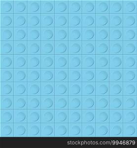Blue seamless background with circles on squares. Simple flat design for website design, banner, advertising, poster or flyer, for texture, textiles and packaging. Simple background.