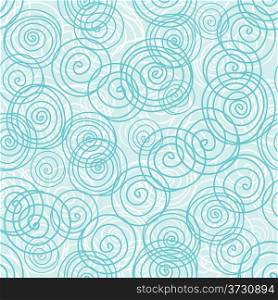 Blue seamless pattern from hand drawn circles