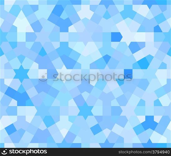 Blue seamless pattern with classic arabic texture