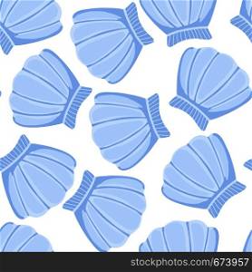 Blue seashells vector seamless pattern. Abstract shell marine wallpaper. Underwater backdrop.. Blue seashells vector seamless pattern. Abstract shell marine wallpaper.