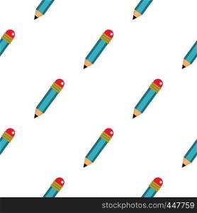 Blue sharpened pencil with eraser pattern seamless for any design vector illustration. Blue sharpened pencil with eraser pattern seamless