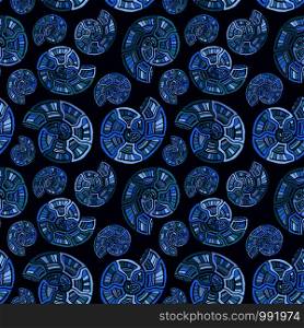 Blue shells seamless pattern. Nautical spiral background . Seashells pattern wallpaper design. Blue shells seamless pattern. Nautical spiral background . Seashells pattern wallpaper design.