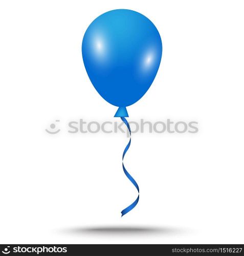 blue shiny balloon isolate on white background