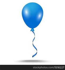 blue shiny balloon isolate on white background