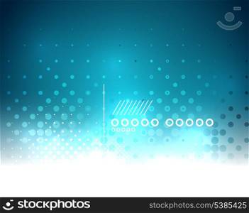 Blue shiny bokeh abstract vector background
