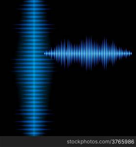 Blue shiny sound waveform background with sharp peaks