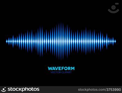 Blue shiny sound waveform with shiny peaks