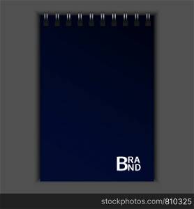 Blue sketchbook icon. Realistic illustration of blue sketchbook vector icon for web design. Blue sketchbook icon, realistic style