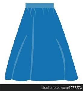 Blue skirt, illustration, vector on white background.