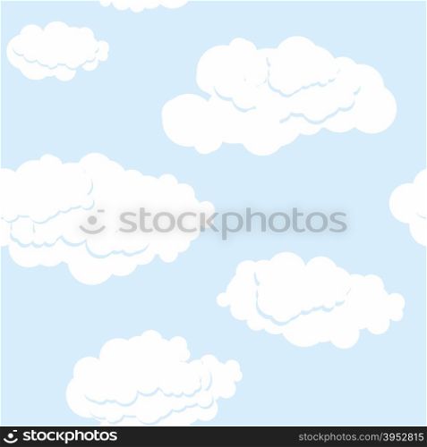 Blue sky and white clouds. Seamless pattern. Vector background&#xA;