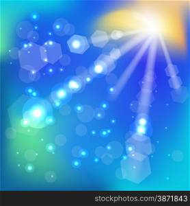 Blue Sky Background for Your Design. Sun Rays.. Sky Background