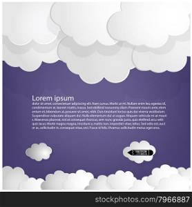 Blue sky background with blank speech clound / can be used for infographics / banners / concept vector illustration