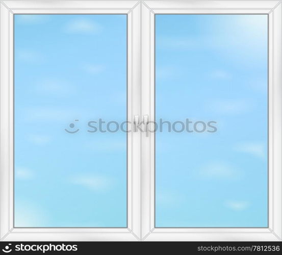 Blue sky behind the windows