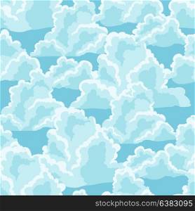 Blue sky seamless pattern with curly clouds. Blue sky seamless pattern with curly clouds.