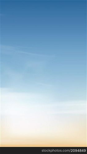 Blue sky with altostratus clouds background,Vector Cartoon sky with cirrus clouds,Concept all seasonal horizon banner in sunny day spring and summer in the morning.Horizon four seasons background