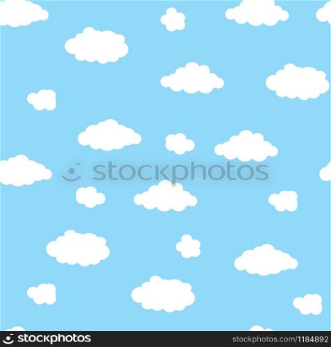 Blue sky with clouds, seamless background vector. Blue sky with clouds, seamless background