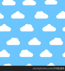 Blue sky with clouds, seamless background. Vector illustration. Blue sky with clouds, seamless background