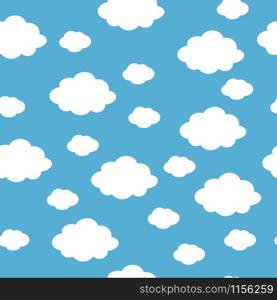 Blue sky with clouds, seamless background. Vector illustration. Blue sky with clouds, seamless background vector