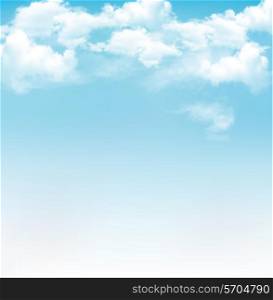 Blue sky with clouds. Vector background