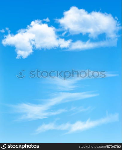 Blue sky with clouds. Vector background